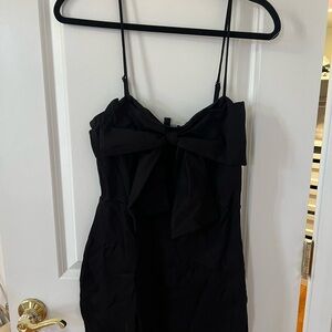 Lulu's Black Mini Dress with Bow